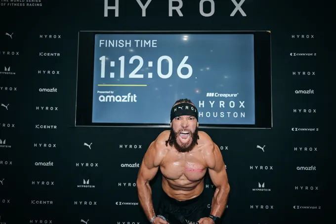 Rob R. after a 1:12:06 finish at HYROX Houston
